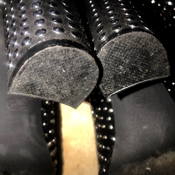 Black Studded Scrunch Boots - Picture 4 of 4